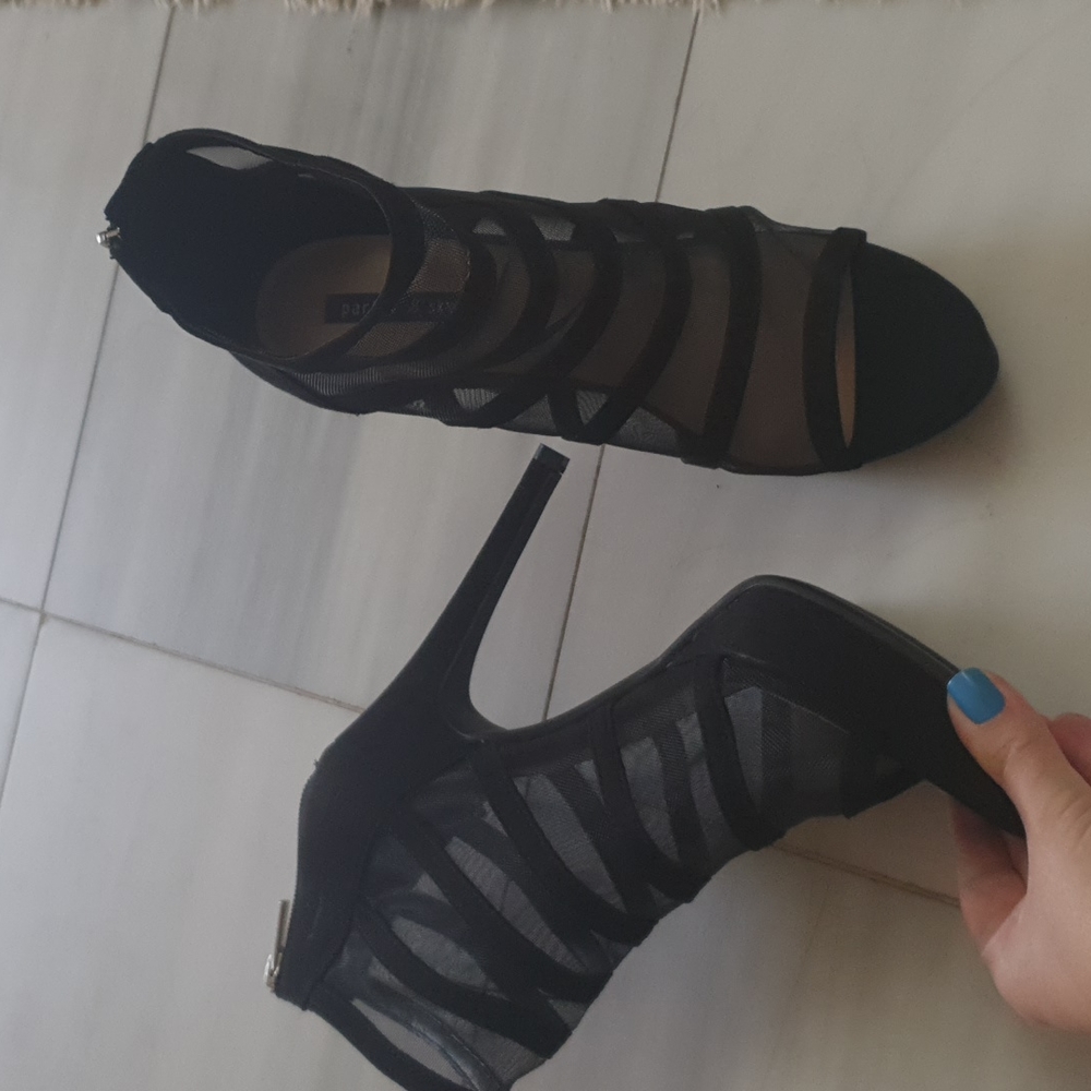 Suede 8.5 sheer booties